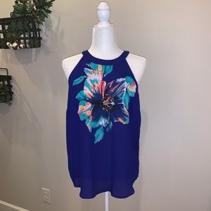 Blue Tank with Flower